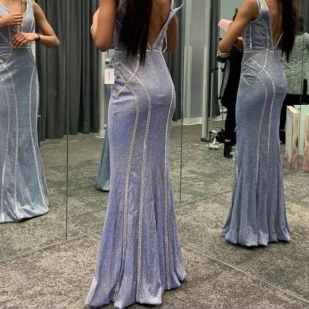 Sparkly Ice Blue Prom Dress